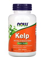 Now Foods Kelp Келп Бурые Водоросли 150 мкг.  200 таблеток