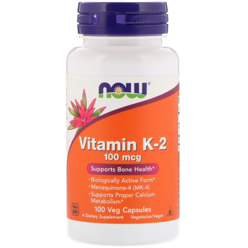 Now Foods Vitamin K-2 Витамин K-2 100 мкг. 100 растительных капсул 