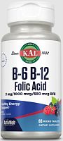 KAL B-6 B-12 Folic Acid (Витамины B-6 B-12 и фолиевая кислота) 60 микро таблеток