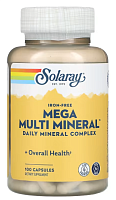 Solaray Mega Multi Mineral Iron-Free (Ежедневный минеральный комплекс без железа) 100 капсул