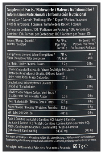 Maxler Acetyl L-Сarnitine (Ацетил L-Карнитин) 100 капсул фото 2