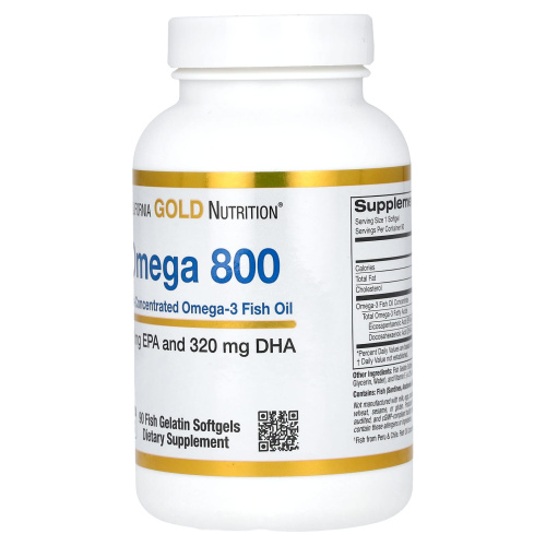 California Gold Nutrition Omega 800 Pharmaceutical Grade Fish Oil (рыбий жир фармацевтической степени чистоты, в форме триглицеридов) 1000 мг. 90 капсул фото 4