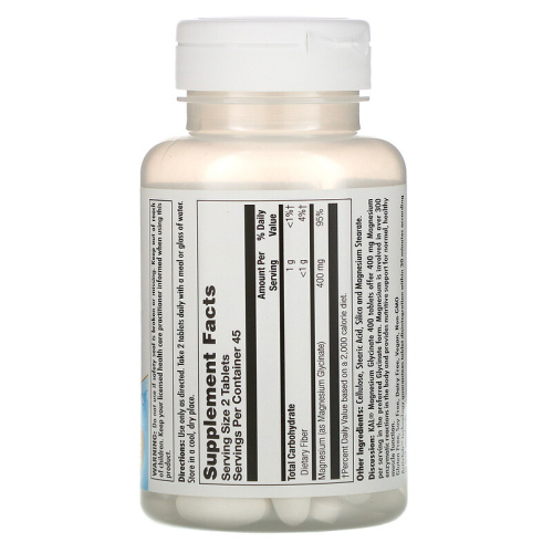 Magnesium Glycinate (Глицинат магния) 400 мг 90 таблеток (KAL) фото 2
