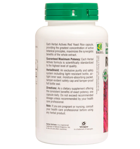 NaturesPlus Herbal Actives Красный дрожжевой рис (Red Yeast Rice) 600 мг. 120 капсул фото 4