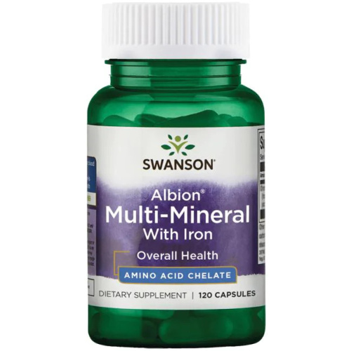 Multi-Mineral With Iron Albion (Хелатные Мульти-минералы с железом) 120 капсул (Swanson)