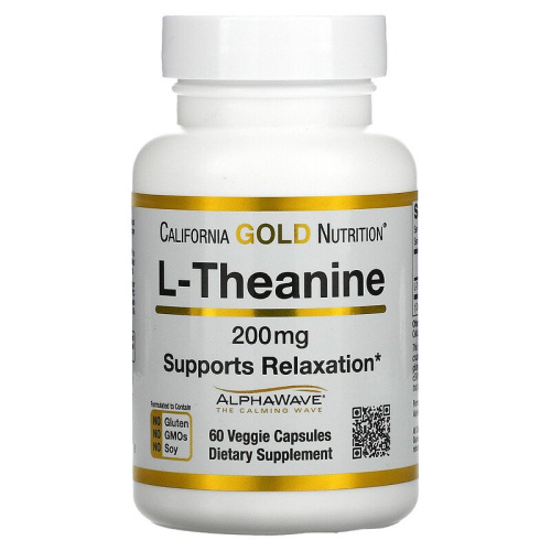 L-Theanine AlphaWave (L-теанин) 200 мг 60 капсул (California Gold Nutrition)
