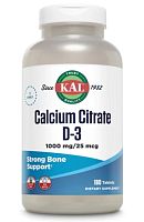 KAL Кальций цитрат с витамином D-3 (Calcium Citrate D3) 1000 мг. / 25 мкг. 180 таблеток