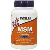 Now Foods MSM (МСМ, Метилсульфонилметан) 1500 мг. 100 таблеток