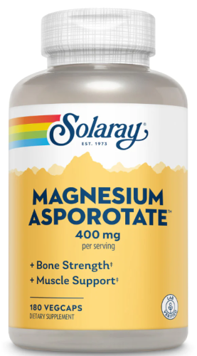 Solaray Magnesium Asporotate (Аспартат магния) 400 мг. 180 растительных капсул