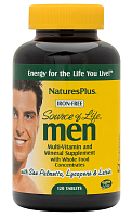 Source of Life Men Multi-Vitamin and Mineral Supplement Iron-Free 120 Tablets (NaturesPlus)