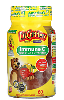 Immune C Plus Zinc & Vitamin D фруктовое ассорти 60 жевательных конфет (L'il Critters)