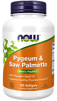 Now Foods Pygeum & Saw Palmetto with Pumpkin Seed Oil (Пиджеум и Со Пальметто с маслом тыквенных семян) 120 мягких капсул
