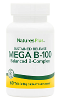 Mega B-100 SR (сбалансированный комплекс витаминов B) 60 таблеток (NaturesPlus)