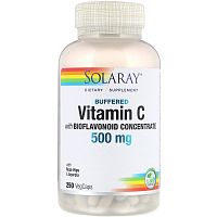 Vitamin C 500 mg Buffered with Bioflavonoid Concentrate (Витамин С 500 мг) 250 вег капсул (Solaray)