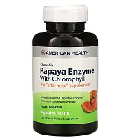 Papaya Enzyme With Clorophyll (Ферменты папайи с хлорофилом) 250 таблеток (American Health)