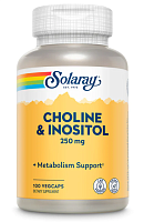 Solaray Choline & Inositol (Холин и Инозитол) 250 мг. 100 растительных капсул
