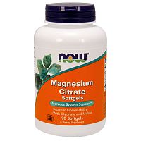 Now Foods Magnesium Citrate Softgels (Магний цитрат) 134 мг. 90 мягких капсул 