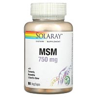 MSM 750 mg with Turmeric, Boswellia & Devil's Claw (МCM 750 мг) 90 вег капсул (Solaray)