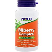 Now Foods Черника Комплекс (Bilberry Complex) 80 мг. 100 растительных капсул