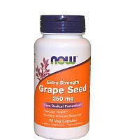 Now Foods Grape Seed Экстракт Виноградных Косточек 250 мг. 90 растительных капсул