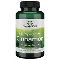 Full Spectrum Cinnamon 375 mg (Кора Корицы) 180 капсул (Swanson)
