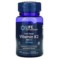 Vitamin K2 (MK-7) 45 мкг (Витамин К2 МК-7) 90 мягких капсул (Life Extension)