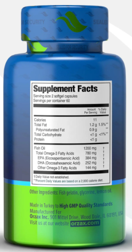 Fish Oil (Омега-3) 120 капсул (Orzax) фото 2