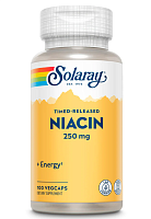 Niacin 250 mg TR Vitamin B-3 (Ниацин 250 мг витамин В-3) 100 вег капсул (Solaray)