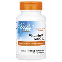 Vitamin D3 5000 IU 180 капсул (Doctor`s Best)