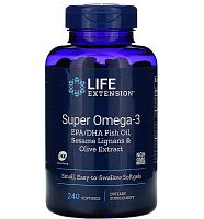 Super Omega-3 (Омега-3 с Лигнанами Кунжута и Экстрактом Оливы) 240 капсул (Life Extension)