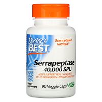 Doctor's Best Serrapeptase 40 000 SPU (Серрапептаза) 90 растительных капсул