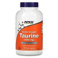 Now Foods Таурин Двойной Силы (Taurine Double Strength) 1000 мг. 250 растительных капсул
