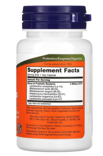 Now Foods 4x6 Acidophilus (Ацидофилус, Пробиотик, Бифидо и Лактобактерии) 60 растительных капсул фото 2