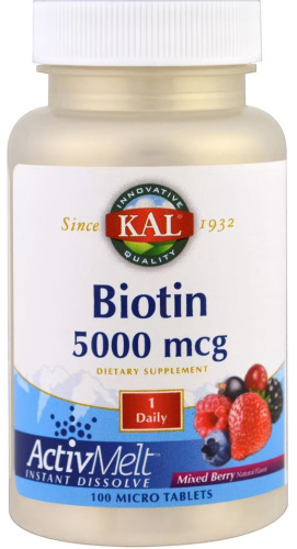 KAL Biotin ActivMelt (Биотин) 5000 мкг. 100 микро таблеток фото 3