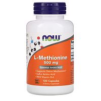 Now Foods L-Метионин (L-Methionine) 500 мг. 100 капсул