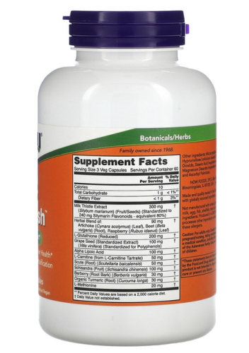 Now Foods Liver Refresh (Ливер Рефреш) Комплекс для Здоровья Печени 180 капсул фото 3