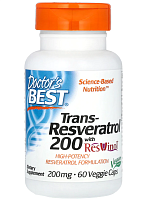 Trans-Resveratrol with Resvinol 200 mg (Транс-Ресвератрол 200 мг) 60 вег капс (Doctor's Best)