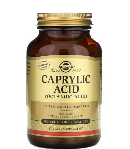 Solgar Каприловая кислота (Caprylic Acid) 360 мг. 100 растительных капсул