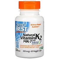 Doctor's Best Натуральный витамин K2 MK-7 с MenaQ7 100 мкг 60 капсул