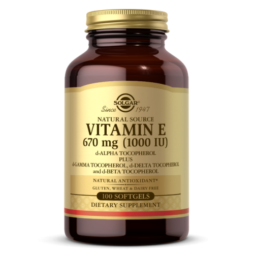 Solgar Vitamin E 670 mg. (1000 IU) (d-Alpha Tocopherol & Mixed Tocopherols) 100 мягких капсул