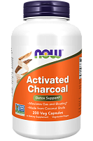 Activated Charcoal 560 мг (Активированный уголь) 200 вег капс (Now Foods)