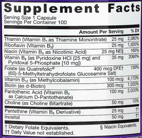 Jarrow Formulas B-Right (Оптимизированный B-комплекс) 100 вег капсул фото 2