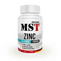 Zinc Plus Selenium, Copper (Цинк, Селен, Медь) 100 вег капсул (MST)