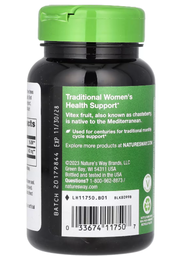 Nature's Way Vitex Fruit (Плоды витекса священного) 400 мг. 100 растительных капсул фото 6