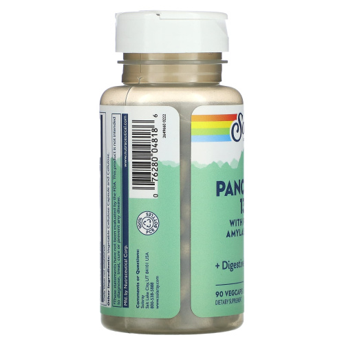 Solaray Pancreatin with Protease, Amylase & Lipase (Панкреатин с протеазой, амилазой и липазой) 1300 мг. 90 растительных капсул  фото 2