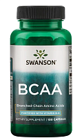 BCAA (Аминокислоты с разветвленной цепью) 100 капсул (Swanson) срок 07.2023