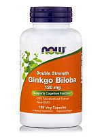 Now Foods Гинкго билоба (Ginkgo Biloba) двойной концентрации 120 мг. 100 растительных капсул