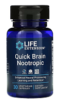 Life Extension Quick Brain Nootropic (Ноотропный препарат) 30 растительных капсул