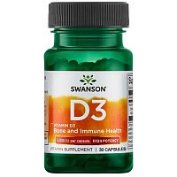 Vitamin D3 1000 МЕ (Витамин Д3 25 мкг) 30 капсул (Swanson)