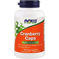 Now Foods Cranberry Caps (Клюква + Витамин C) 700 мг. 100 растительных капсул